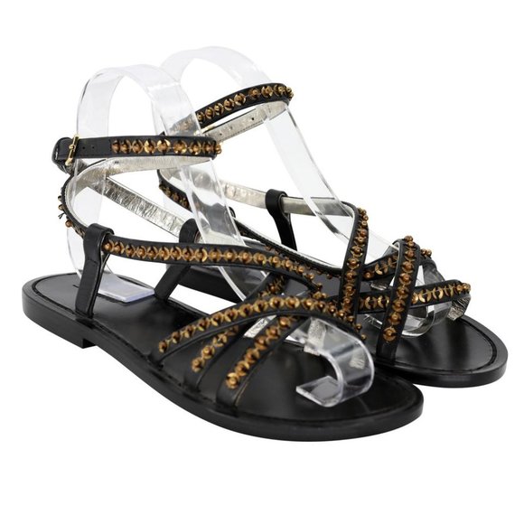 Dsquared2 Studded 35 Leather Slides Roman Sandals DS-S06013P-0003 - Picture 5 of 11